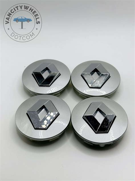 Set Of 4 Silver Renault Alloy Wheel Center Caps 57mm Silver Center Hub