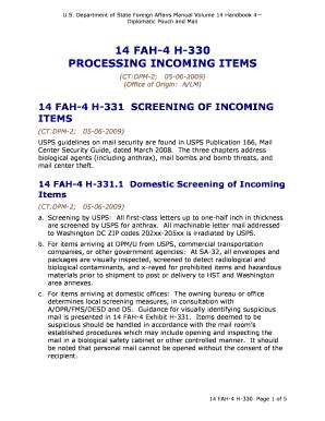 Fillable Online State Fah H Procedures For Mail And Us