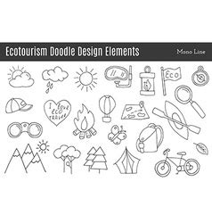 Set Of Ecotourism Icons Elements Isolated Vector Image