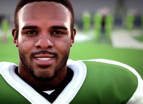 Facial Portrait Of A Football Player On The Sidelines Stable