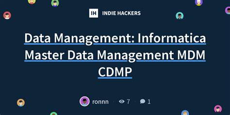 Data Management Informatica Master Data Management Mdm Cdmp