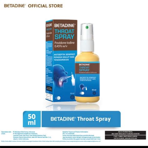 Jual Betadine Throat Spray Obat Semprot Tenggorokan 50 ML Shopee