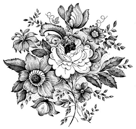 15+ Black And White Floral Tattoo Designs | Vintage floral tattoos ...