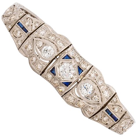 Art Deco Style Diamond Bracelet In Platinum At Stdibs