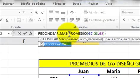 Redondear Calificaciones En Excel Ecer