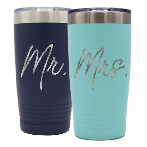 Mr And Mrs Tumblers Mr And Mrs Insulated Tumblers Set Etsy