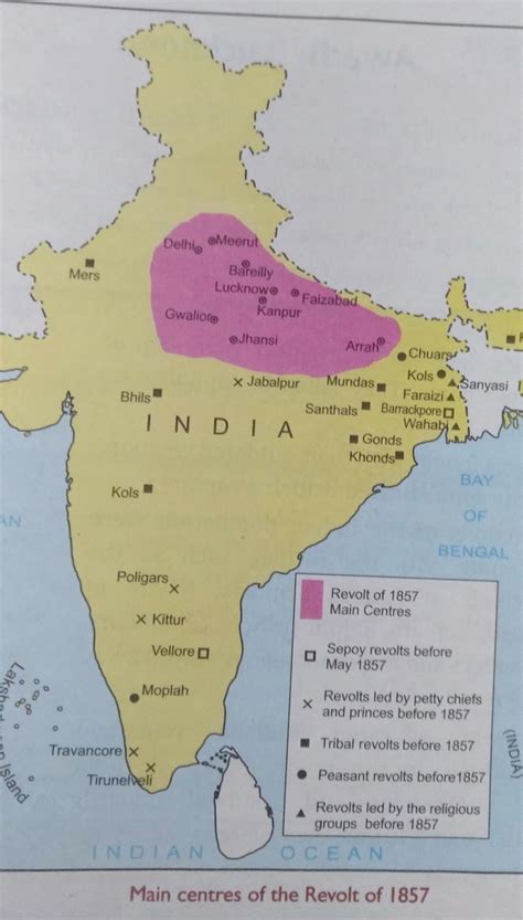 Indian Mutiny 1857 Map