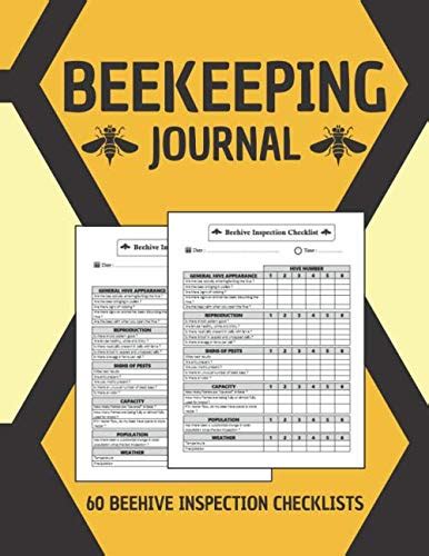 Beekeeping Journal Beekeeping Log Book 120 Pages Beehive Inspection Checklist Sheet And Notes