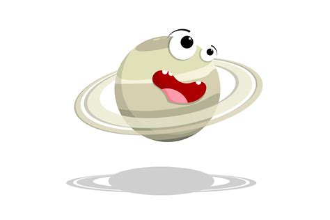 Funny Character Planet Saturn with Ring Graphic by RNko · Creative Fabrica