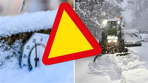 Väder SMHI klass 1 varnar för snöfall och halka