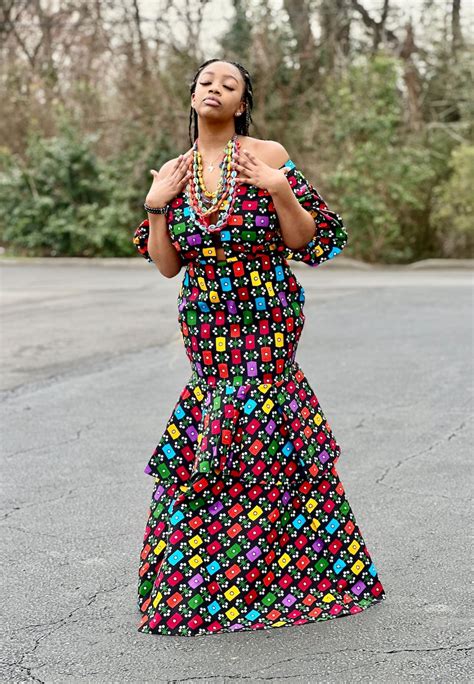 Ankara Multi Color Wedding Dress African Birthday Dress African