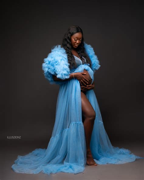 Maternity Robe Tulle Maternity Dress Pregancy Photography Robe With