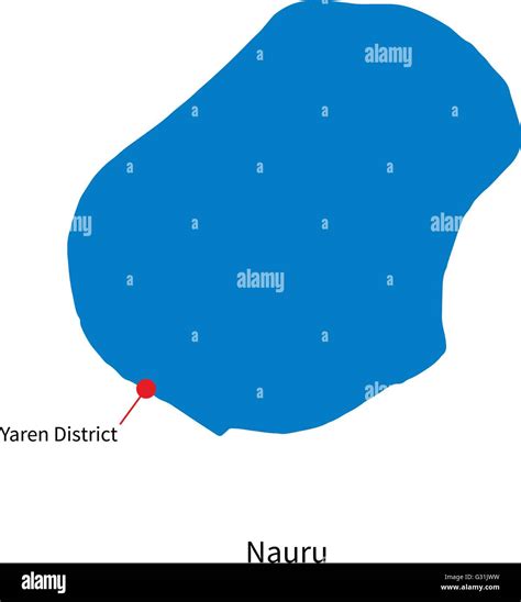 Vector Detallado Mapa De Nauru Y La Capital Del Distrito De Yaren