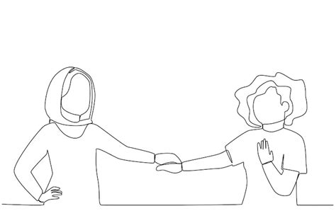 Premium Vector Two Women Holding Hands Together One Line Art