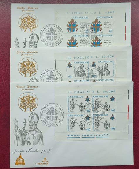 Papież JP II FDC WATYKAN KIM CPOVER CZWÓRKI KPL 3 KOPERT 1979