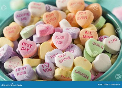 Candy Conversation Hearts For Valentine's Day Stock Photo - Image: 36734840