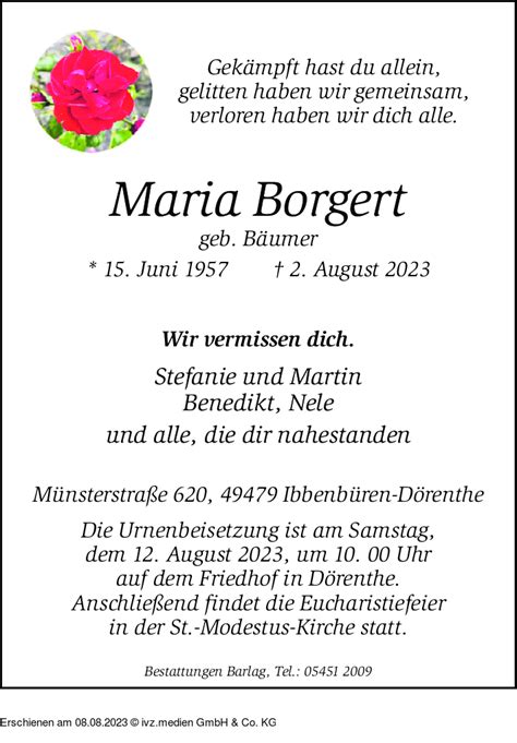 IVZ Trauer Maria Borgert