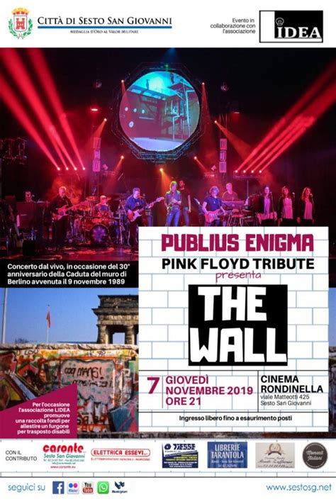 Evento Speciale The Wall Publius Enigma Pink Floyd Tribute