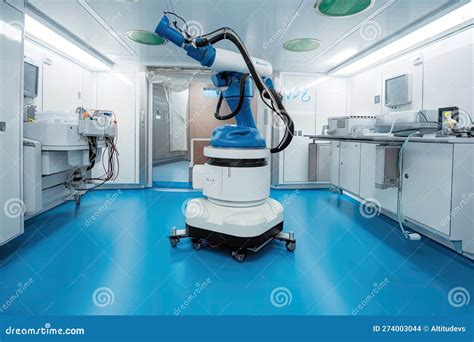 Cleanroom Robot With Its Sensors And Cameras Active Scanning For