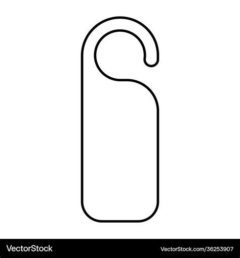 Door hanger template outline knob do Royalty Free Vector