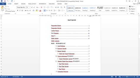 Cara Mudah Membuat Titik Titik Daftar Isi Di Msword 2013 This Is Our Science