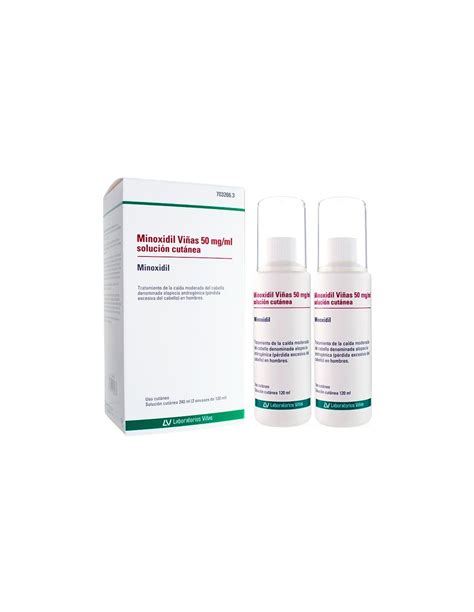 MINOXIDIL VIÑAS 50 MG ML SOLUCIÓN CUTÁNEA 2 ENVASES DE 120ML