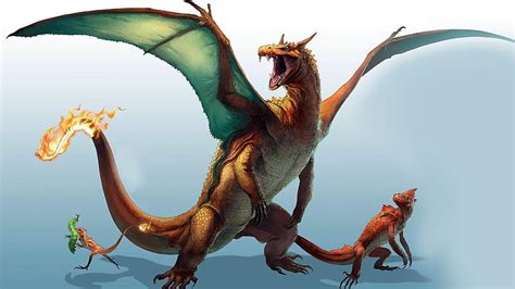 Hd Wallpaper Charmeleon Charizard Charmander Pok Mon Wallpaper Flare