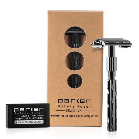 Maquinilla De Afeitar Parker Safety Color Plomizo Parker 22R Mango