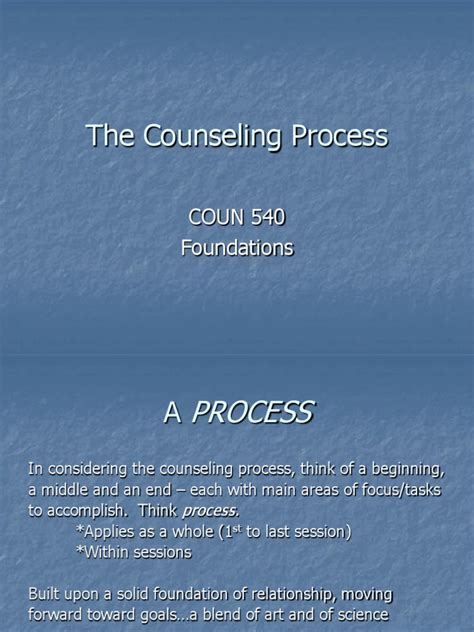 The Counseling Process | PDF | School Counselor | Psychological Evaluation