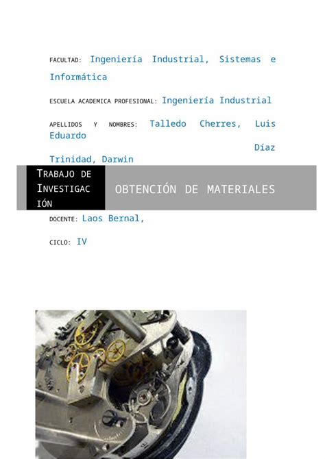 Docx Obtencion De Materiales Dokumen Tips