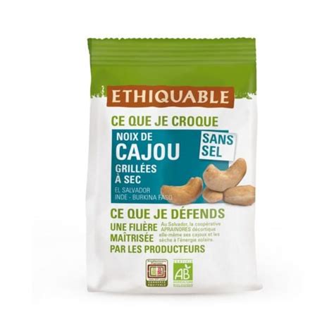 Noix De Cajou Grill Es Sec Sans Sel Bio Ethiquable Le Sachet De