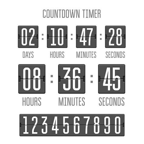 Premium Vector Flip Countdown Clock Counter Timer On White