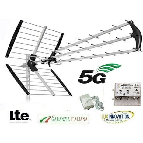 KIT ANTENNA DIGITALE TERRESTRE CON FILTRO 5G LTE HD IMPIANTO TV