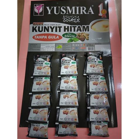 Kopi Kunyit Hitam Stevia Yusmira Trading Papan Sachets X G