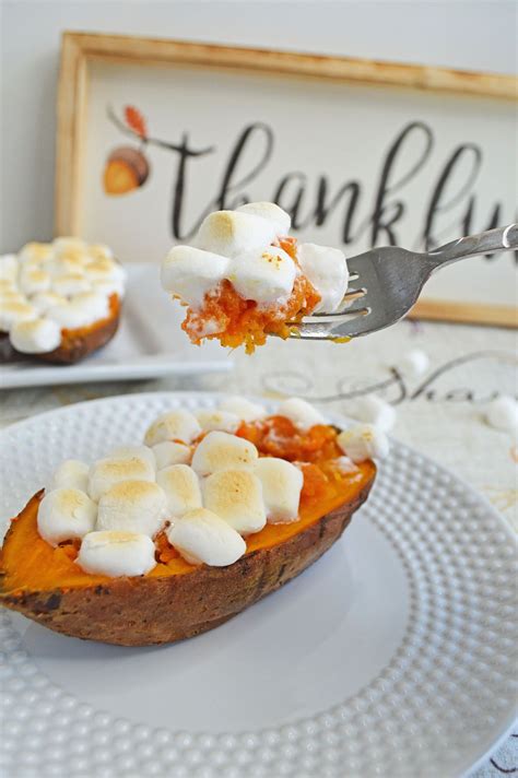 Twice Baked Sweet Potatoes With Marshmallows Twice Baked Sweet Potatoes Sweet Potato Recipes