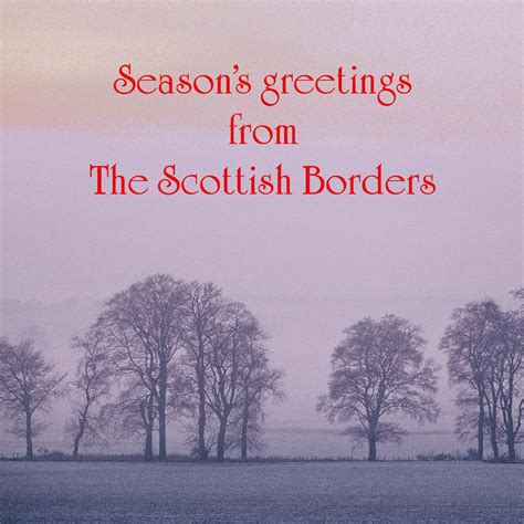 Seasons Greetings From The Scottish Borders Card Island Blue