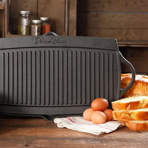 The Pioneer Woman Timeless Cast Iron Pre Seasoned Reversible Grillgriddle Black By The Pioneer