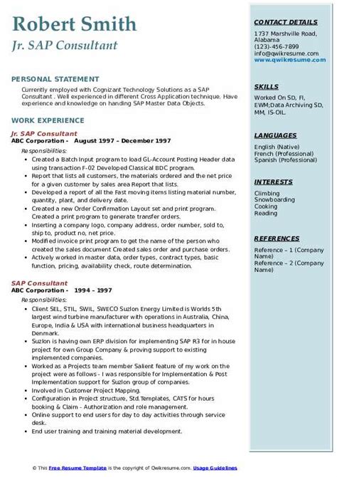 Sap Solution Architect Resume Anotherlibraryguy