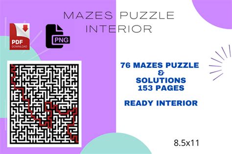 Kdp Mazes Adult Activity Book Solutions Graphic By Sunday Design · Creative Fabrica