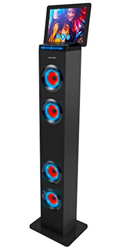 Sharper Image Sbt1001bk Wireless Tower Speaker With Blue Led Lights