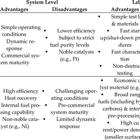 Fuel Cell technologies overview. Advantages and disadvantages at system ...