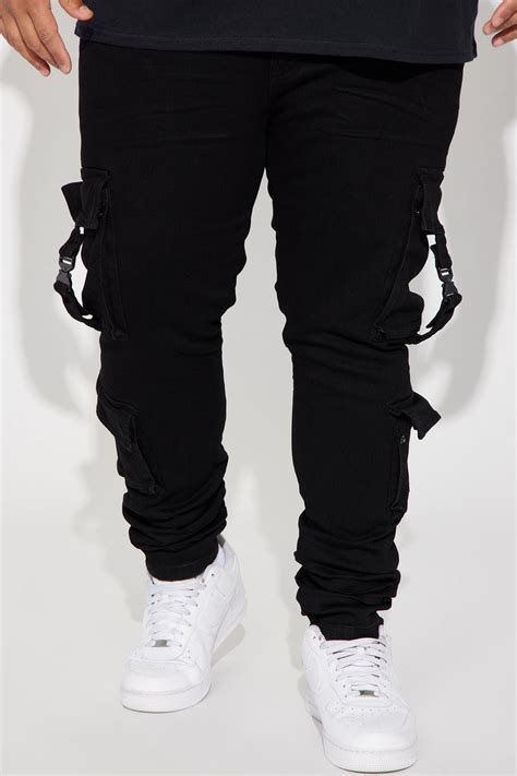 Hold On Cargo Stacked Skinny Jeans Black Fashion Nova Mens Jeans Fashion Nova