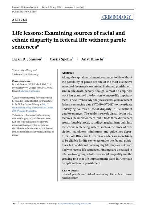 Pdf Life Lessons Examining Sources Of Racial And Ethnic Disparity In Federal Life Without