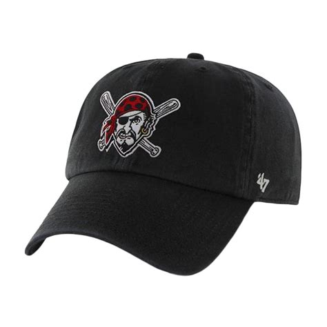 Pittsburgh Pirates Logo Clean Up Black Adjustable Baseball Cap