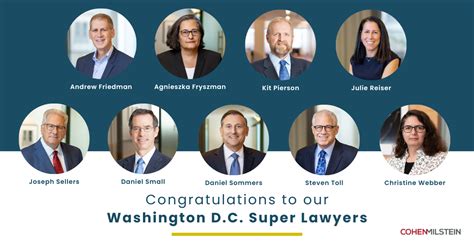 Nine Cohen Milstein Attorneys Recognized As Washington D C Super