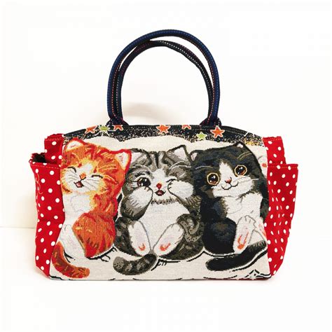 CWL02 Cat Woven Boston Handbag L The Bags Garden