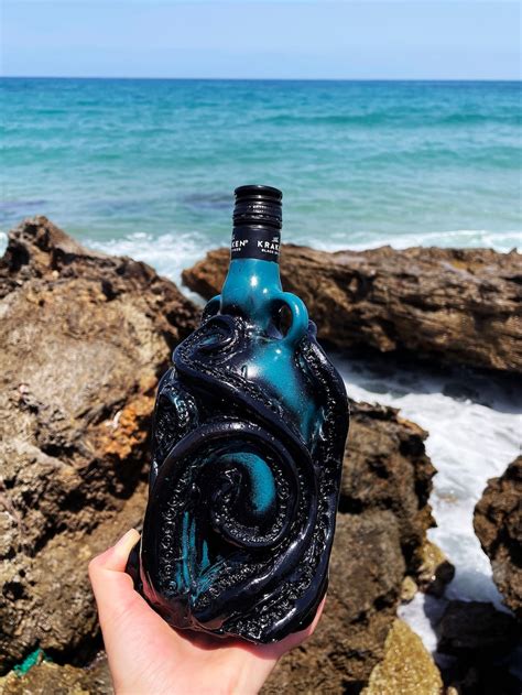 The Fantasy Kraken Original Handmade Customized Kraken Bottle Empty Etsy