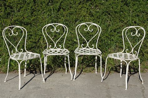 French Wrought Iron Garden Chairs 1860s Set Of 4 For Sale At Pamono