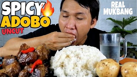 Spicy Pork Adobo Sa Gata Melt In Your Mouth Uncut Real Mukbang Collab With Neana Food