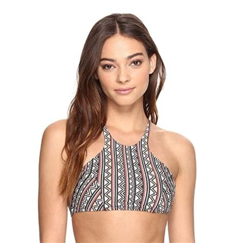 Dolce Vita Swim New Dolce Vita High Neck Halter Bikini Top Brown